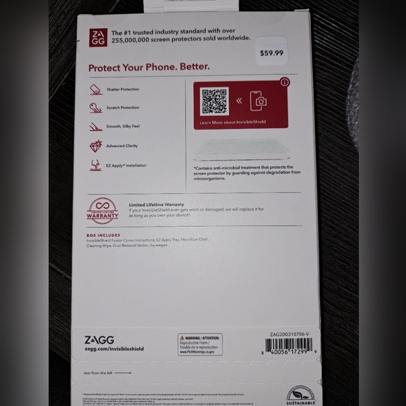 ZAGG Invisibleshield Glass Elite Screen Protector for Google Pixel 6A 5G - 6.1" - Picture 2 of 3